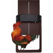 Baffle for chickens - With light detector - With slider and guide - To prevent chickens from entering - Brown