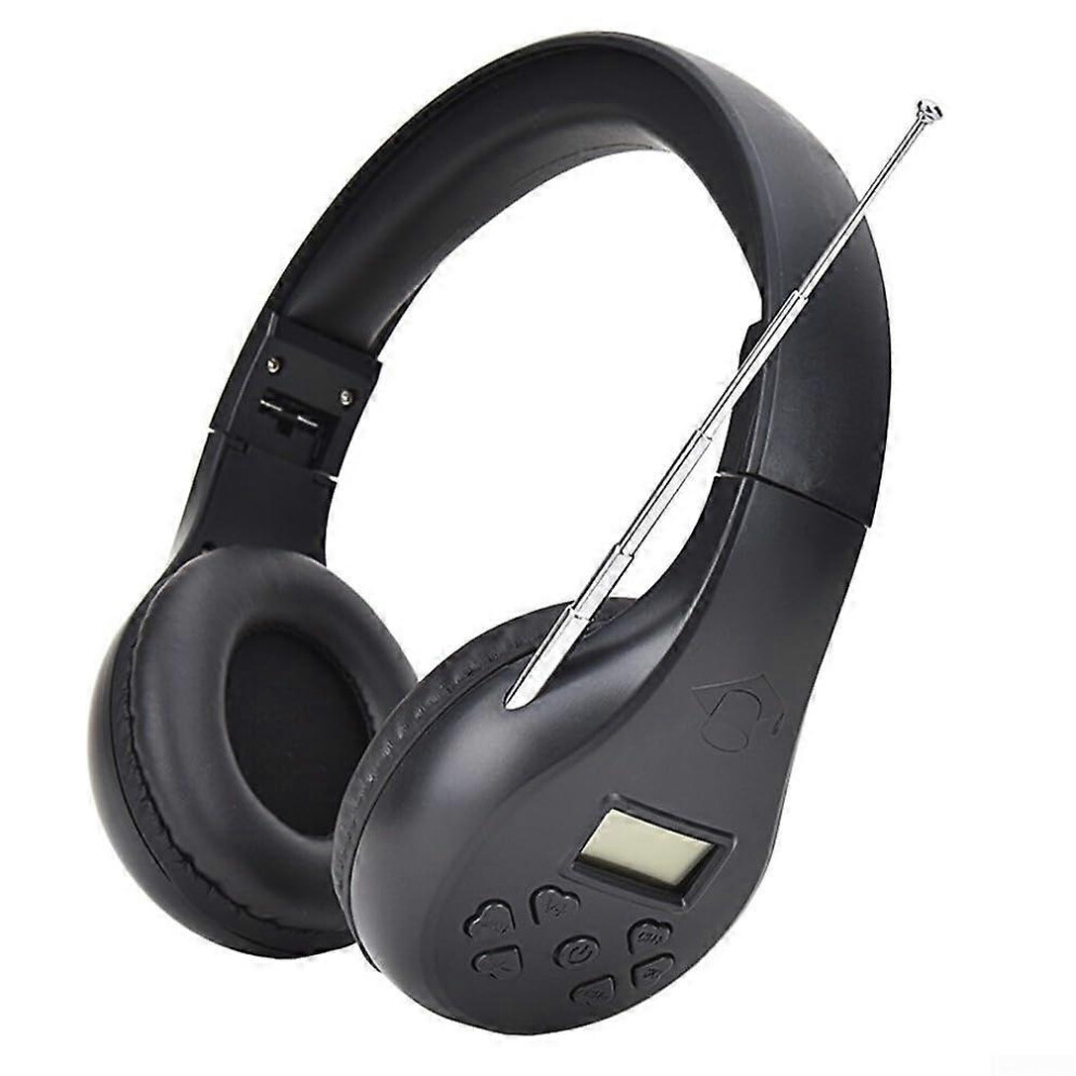 Fm Headphones Compact Design, Ideal Compatible Interpretation, Abs Material, Stylish Black 6902344647887