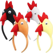 Accessorio per performance: cerchietto per capelli a forma di gallo per cosplay, decorazione in tessuto.