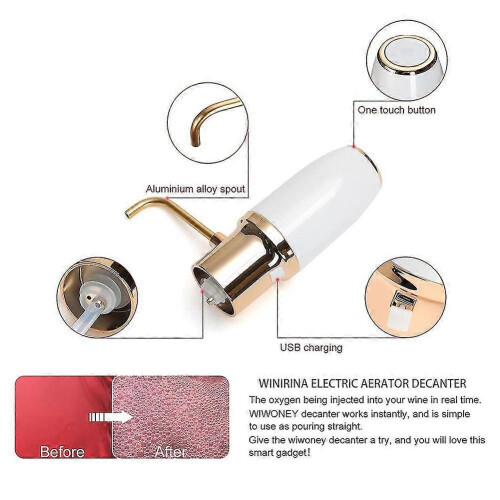 Electric Wine Aerator Pourer Automatic Smart Decanter Dispenser Rechargeable With -usb Cable A 2