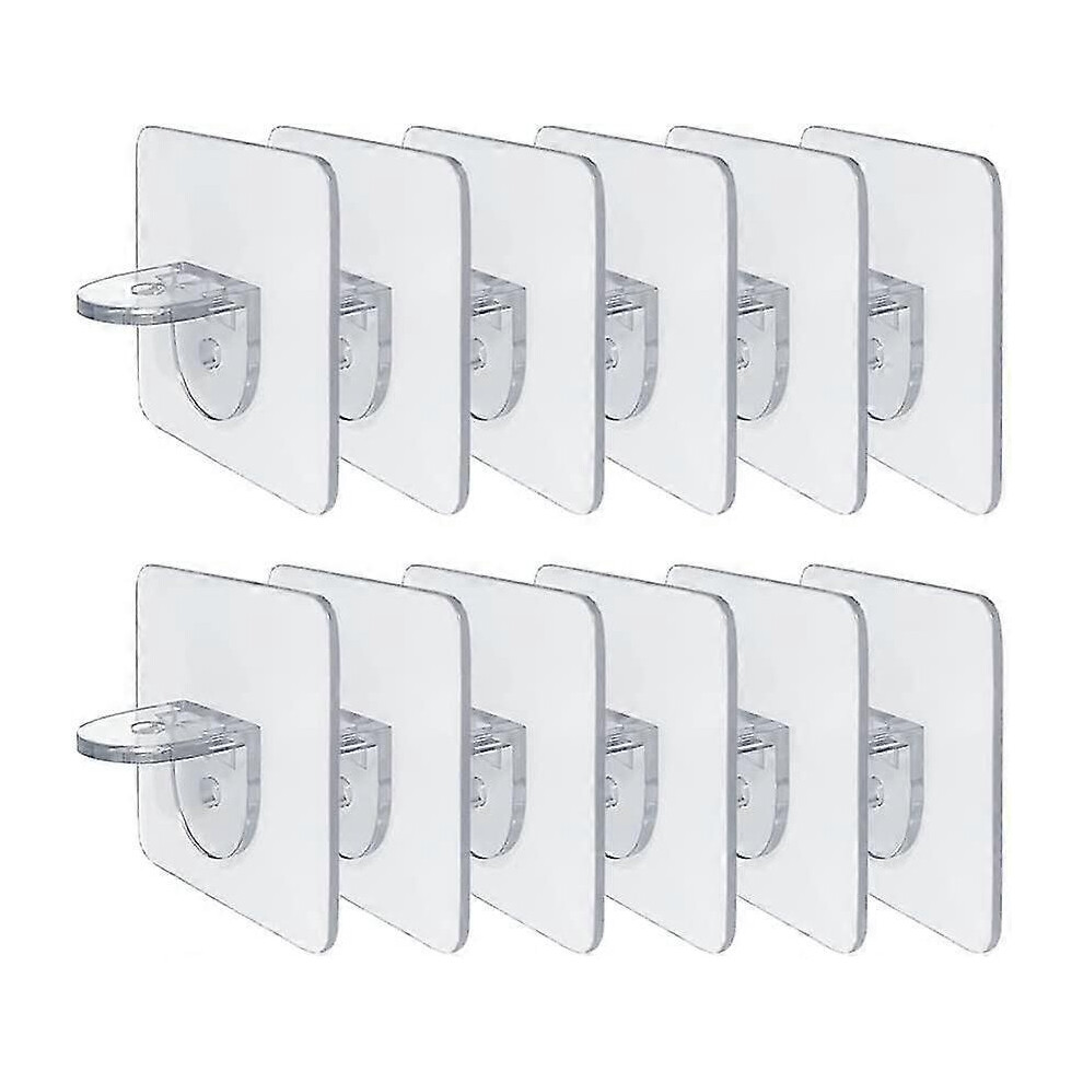 A Pack Of 12 Shelf Brackets Shelf Bracket Self-Adhesive Brackets For Shelf Wardrobe Glass Bracket Shelf Storage Rack 6902344648181