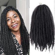 Braiding Hair 18 Inch Synthetic Afro Kinky Extensions 1B Color Soft Lightweight for Twists