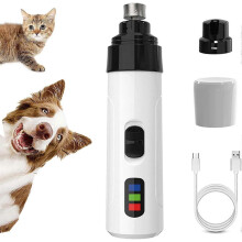 Heusom Silent Groom Pro nagelslijper voor honden en katten, oplaadbaar via USB, 3 slijpopeningen, dubbele snelheid, ultrastil.
