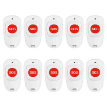 10pcs SOS Call Button Wireless Call Bell Pager Caregiver Panic Emergency Call Button Transmitter for Kids Elderly