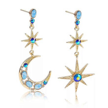 Moon Earrings for Women, Crescent Moon Star Dangle Earrings for Girls, Sun Moon Stars Drop Earrings Hypoallergenic, Star and Moon Earrings Studs, Sun