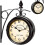 Two Sided Train Station Wall Clock Black Vintage Design Clock Watch 2