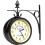Two Sided Train Station Wall Clock Black Vintage Design Clock Watch 3