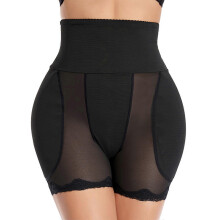Dames shapewear met billenliftend effect, body shaper slipje met hoge taille, heupvulling, buikcontrole, boyshorts, ondergoed, zwart maat L