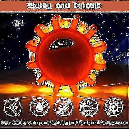 1/4-Pack Roadside Emergency LED Flashing Warning Flare Light Kit with Beacon Discs 2