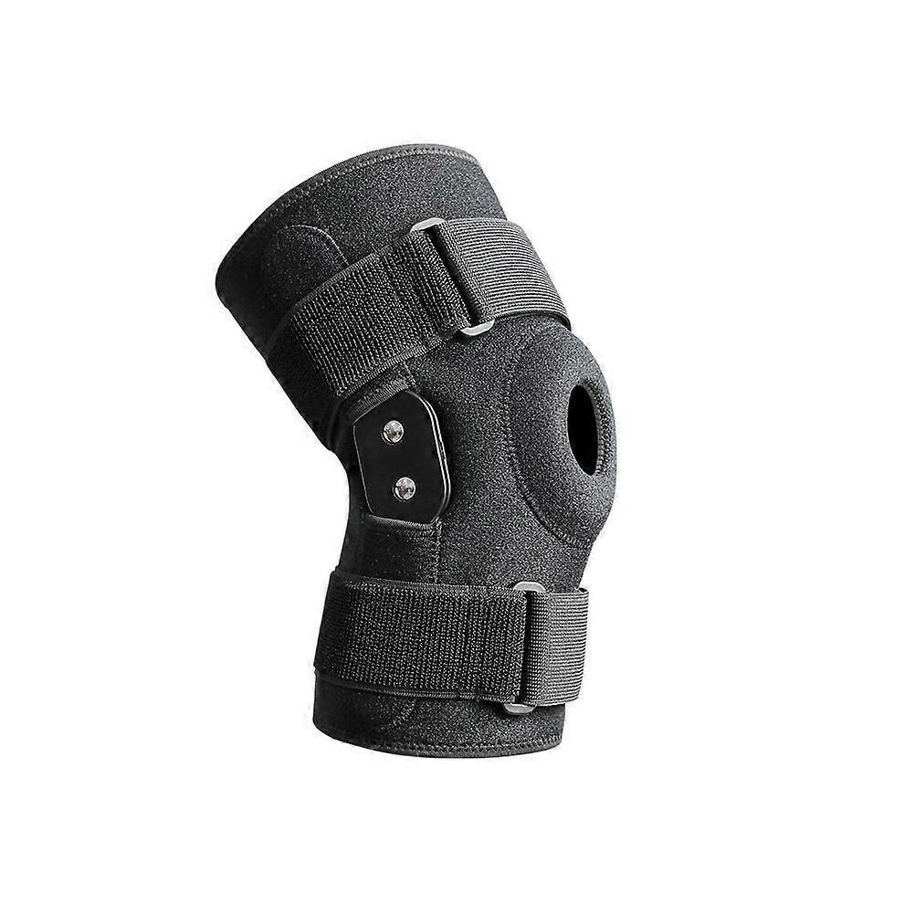 Knee Brace Hinged Compression Sleeve Joint Support Open Patella Stabilizer Wrap