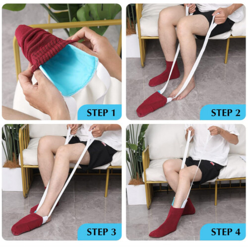 Sock Aids for Easy Sock Application and Removal Without Bending, Ideal for Elderly, Pregnant, and Disabled Users 1