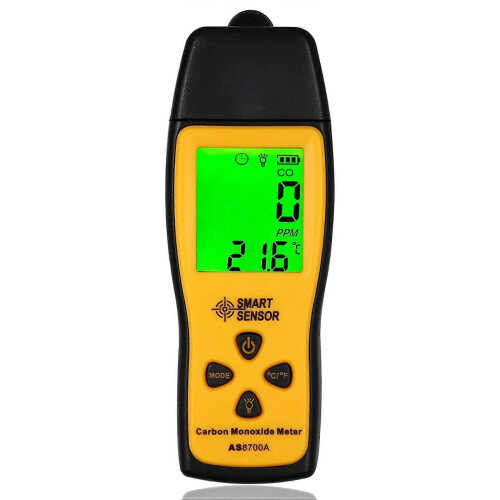 Draagbare koolmonoxidemeter, 80 dB licht CO-lekdetector, draagbare CO-melder, AS8700A met batterij (Engelstalig) 2
