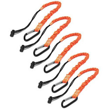 Shock Absorbing Retractable Tool Lanyard with Carabiner, Quick Release Safety Tether 10KG Load Capacity