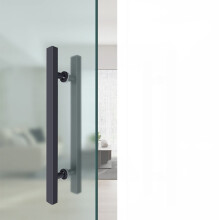 Stainless Steel Glass Door Pull Handle Black Titanium 800mm Rust‑Resistant Modern Long Handle Design