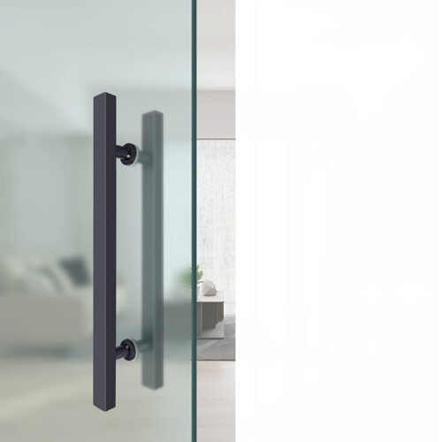 Stainless Steel Glass Door Pull Handle Black Titanium 800mm Rust‑Resistant Modern Long Handle Design
