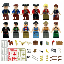 12 PCS Inland Sea Pirate Gang Building Blocks Figures Role Play Games Gift for Boys & Girls