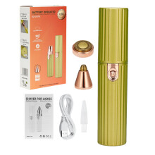 (Grün) Elektrischer 2-in-1-Augenbrauentrimmer und -Rasierer für Damen mit USB-Ladefunktion – ideal z