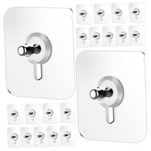 20pcs Adhesive Wall Hooks Transparent Heavy Duty NoDrill Hangers for Bathroom and Kitchen