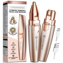 Gesichtshaartrimmer: Wiederaufladbarer 2-in-1-Haarentferner für Gesicht, Lippen und Körper – schmerz