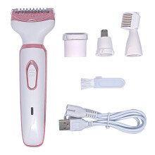 (3028) 4-in-1 Elektrischer Epilierer für Damen: Bikinizone, Augenbrauen, Nase, Gesicht, Körper – Sch