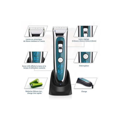 Elektrischer Haartrimmer und Barttrimmer mit LCD-Display, grün 1