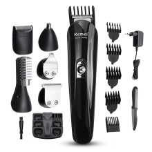 Set multifunzione 6 in 1 KEMEI per rifinitura della barba, tagliacapelli ricaricabile e rasoio per o