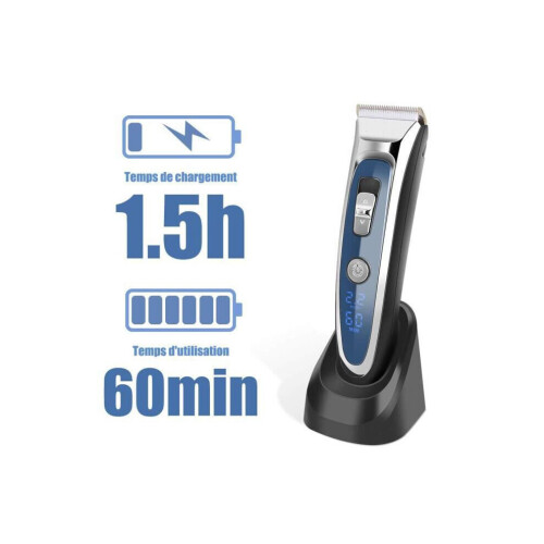 Regolabarba e tagliacapelli elettrico con display LCD, blu 2