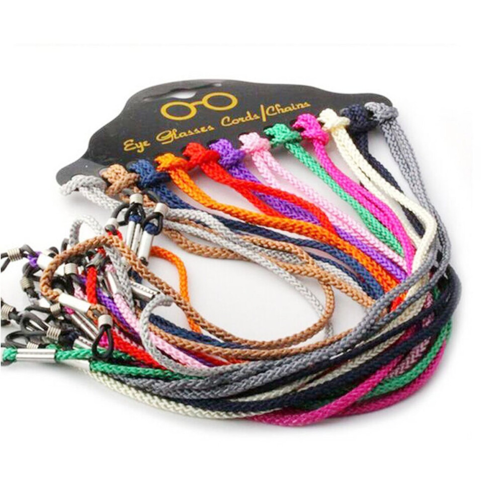 12 Pcs Colorful Nylon Braided Eyeglass Cord Eyewear Retainer with Secure Hold and Comfort Fit