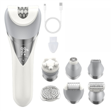 Elektrischer Trimmer für Frauen, 6-in-1, schmerzfreier Nass- und Trockenrasierer