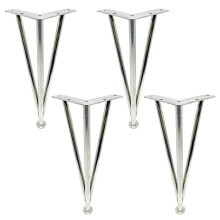Adjustable Stainless Steel Furniture Legs 25cm Silver Set of 4, Replacement Sofa Legs with Load Capacity and Easy DIY Installation