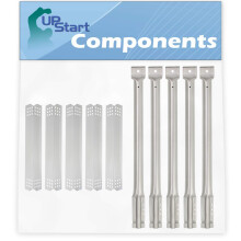 5 Pack BBQ Grill Replacement Parts for Nex 7200336D, Stainless Steel Heat Shield Plates and Tube Burners for Even Heat Distribution