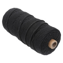Soft Black Macrame Cotton Cord for Tapestry Craft Making and Wall Hanging Decorations
