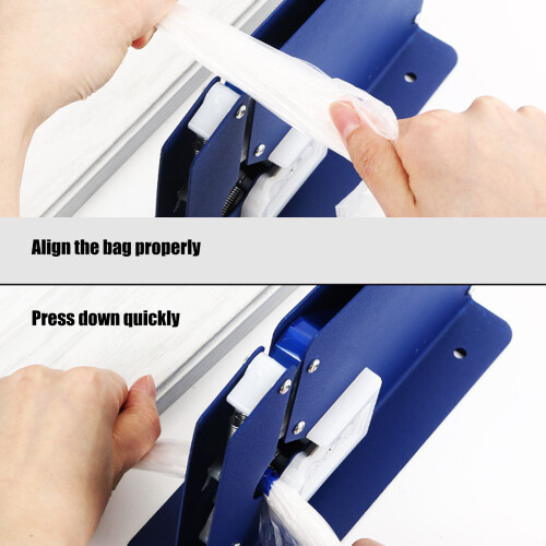 Manual Plastic Bag Sealer Set Includes 6 Wrapping Tape-Black 1