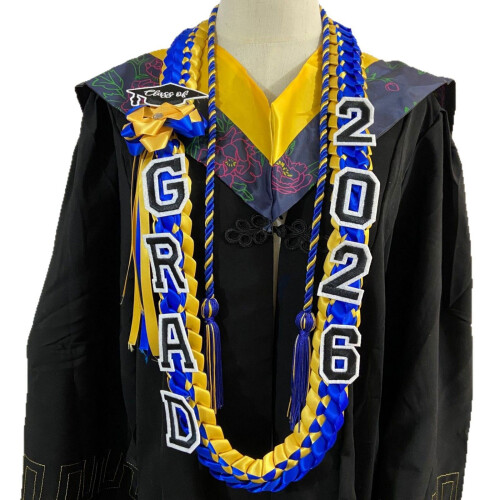 University Commencement Cord Lei Streamer Regalia-red gold 1