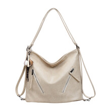 Praktischer Umhängetasche PU-Rucksack,-Beige Mit Anhänger