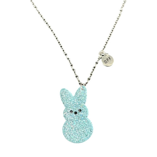 Hübsche Halskette mit Hasen-Anhänger symbolisiert-Blau