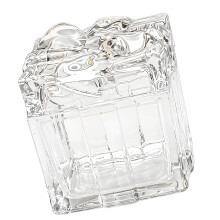 Glass Jewelry Box Candy Dish with Lid Rings Earring-Clear