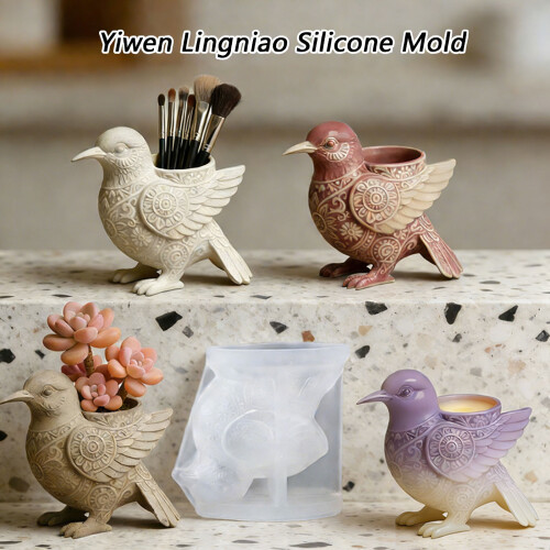 Sturdy Silicone Bird Mould For Creating Artistic Planters And 2