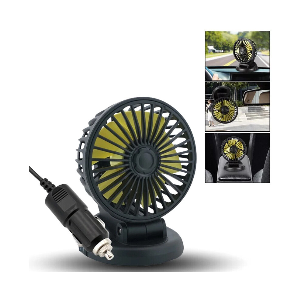 Cxinlky 12V Portable Car Cooling Fan, Cigarette Lighter Plug, 360 Rotatable For Vehicle Truck Suv Â Strong Airflow