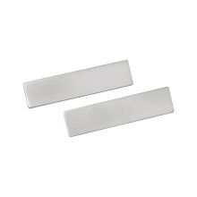 Zinc End Caps for Leather Cleat Boards, Matt Aluminum Finish, Durable Protective Edge Pair