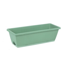 Large Plastic Rectangular Planter Box with Drainage for Balcony and Indoor Outdoor Use 50x15x19cm