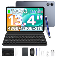 POCKAM P13 Tablets ,13.4 Inch 2.4K 120Hz Android 16 Tablet with Gemini AI, 48GB RAM 128GB ROM, 12000mAh Battery,Widevine L1,13MP + 8MP Camera