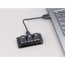 RP2040 Programmierbare 3-Tasten-Tastatur mit Kurzbefehlen, Strg+C/V-Makro-Pad für Programmierer, Stecker und Spielen