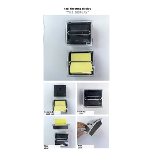 - Notes Dispenser Black Base Clear Top Sticky Notes Holder 3 X 3 Inch Sticky Notes 1