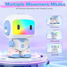 Robot Intelligent Télécommandé pour Enfants, Enregistrement Interactif, Lumières LED, Musique, Danse, Robot Programmable