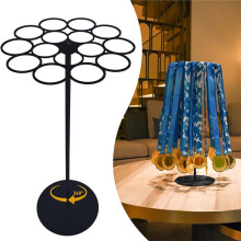 Medal Hanger Display Rotating Wall-Safe Tabletop Medal Stand Holds 45+ Race Medals with Heavy-Duty Metal Base