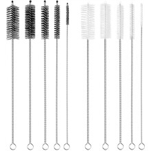 Straw Brush Cleaner Extra Long 12", 10 PCS Straw Brush Cleaner Bristles Diameter 4-16mm for Cleaning Straws, Pipe