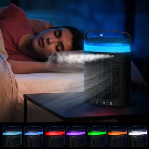 Multi-Function Small Air Conditioner Cooling Fan 2 Speed Air Conditioner 7Color Light for Bedrooms 2