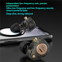 KZ Taurus in-Ear Monitor Hoofdtelefoon met Dubbele Microfoon, 8 mm Drivers, Krachtige Bas, Gaming Oordopjes, Bedraad, Ruisonderdrukking B