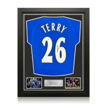 John Terry Signed Chelsea 2000 Home Football Shirt. Standard Frame